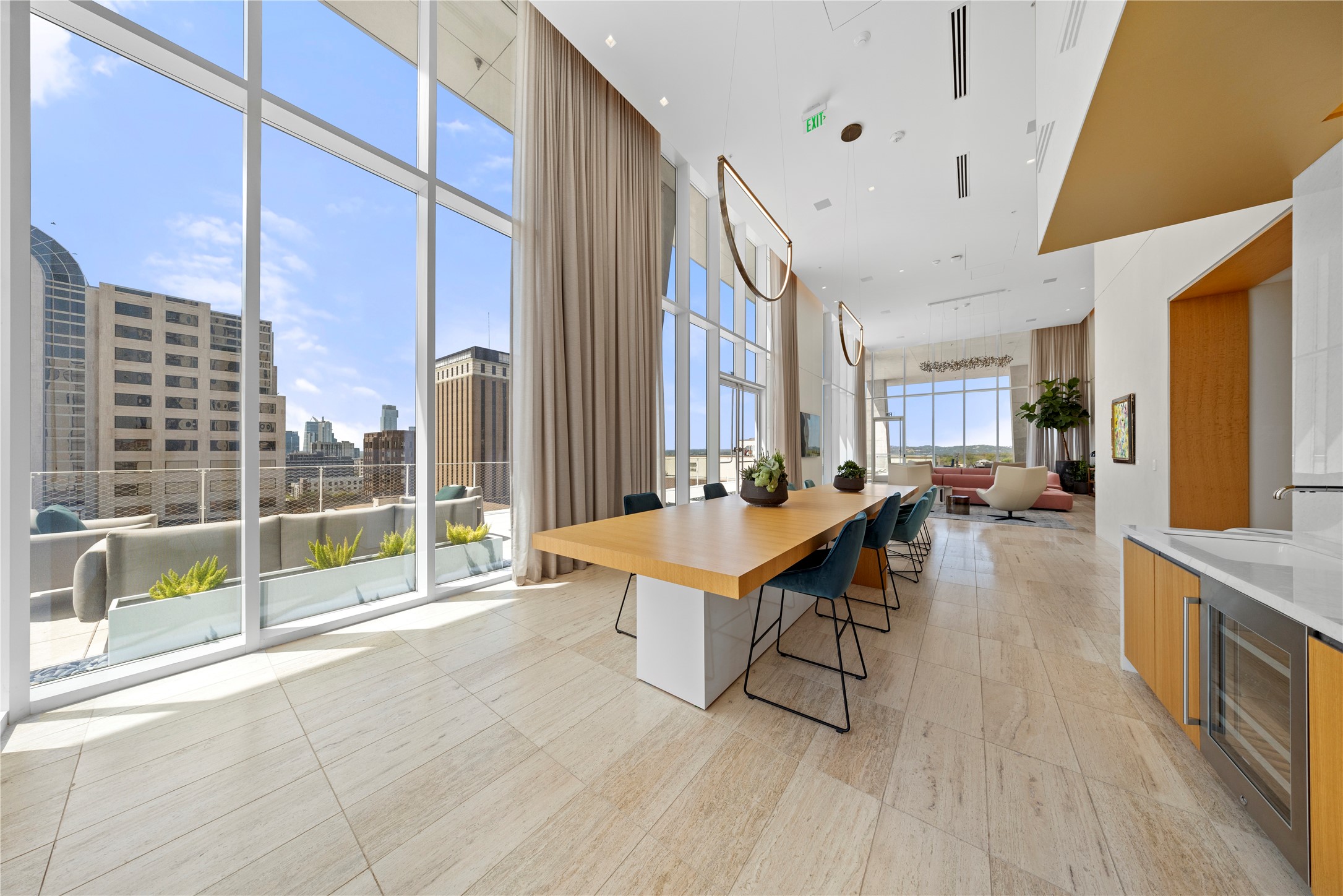 313 West 17th Street, Unit 2306 Austin, TX 78701 - Photo 23 of 35 AMENITIES. Elevated amenity deck on the tenth floor includes: Covered Lap Pool, Outdoor Cooking & Dining, Fire Pit Lounge, Sauna, Hot & Cold Plunge Pool, Exercise Facility, Dog Park w/ Washing Station, Conference Room / Private Dining, Club Room w/ Kitchen. Ground floor amenities include 24/7 Concierge, Lobby and two (2) retail spaces.