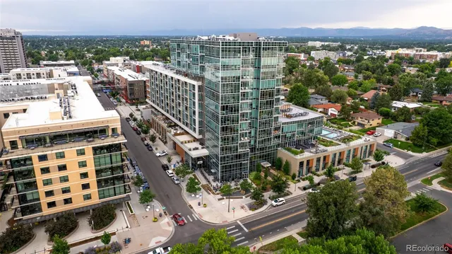 a view of a city that has tall buildings
