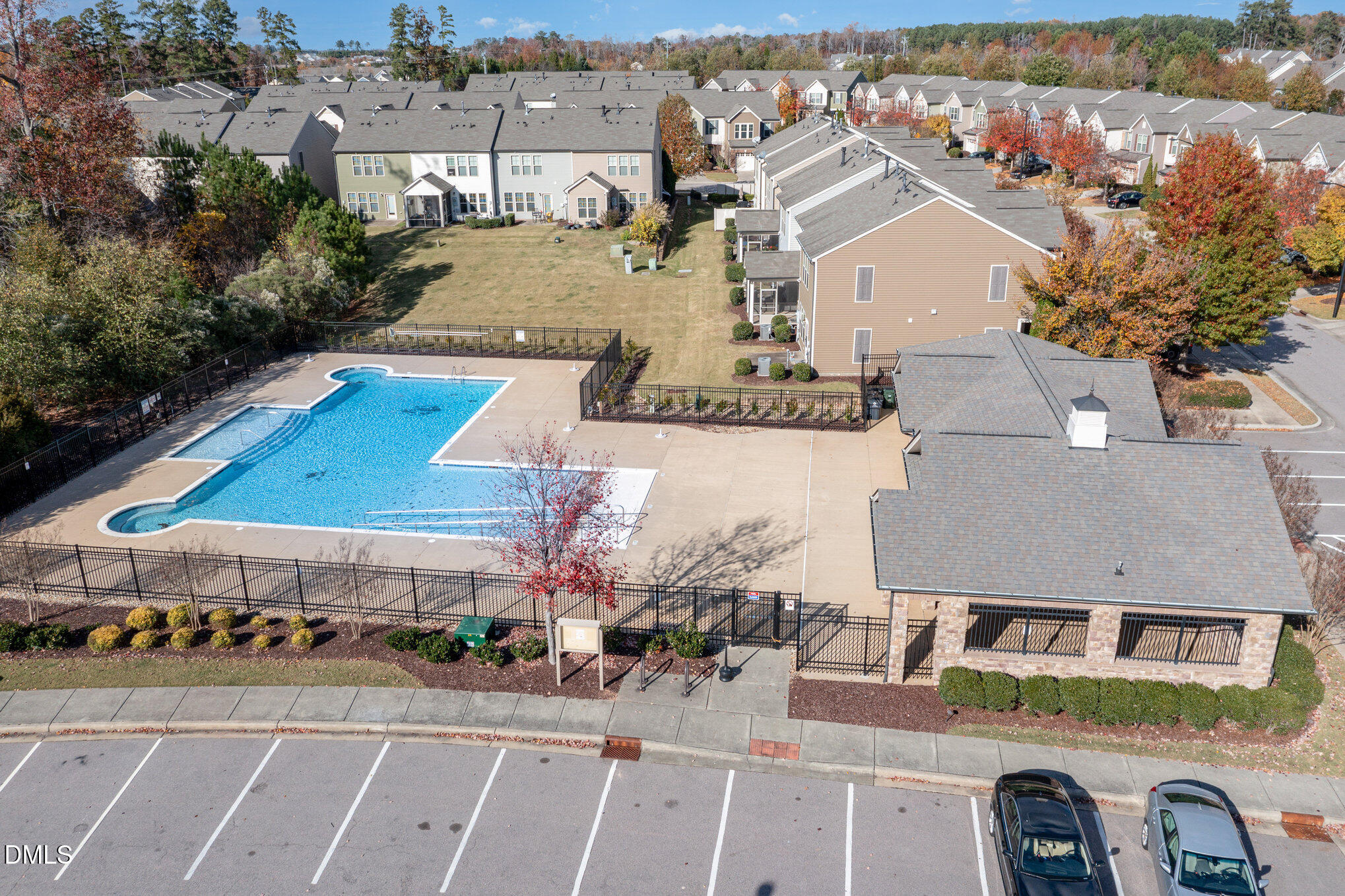 501 Brier Crossings Loop Durham, NC 27703 - Photo 29 of 31 an aerial view of residential houses with outdoor space and parking