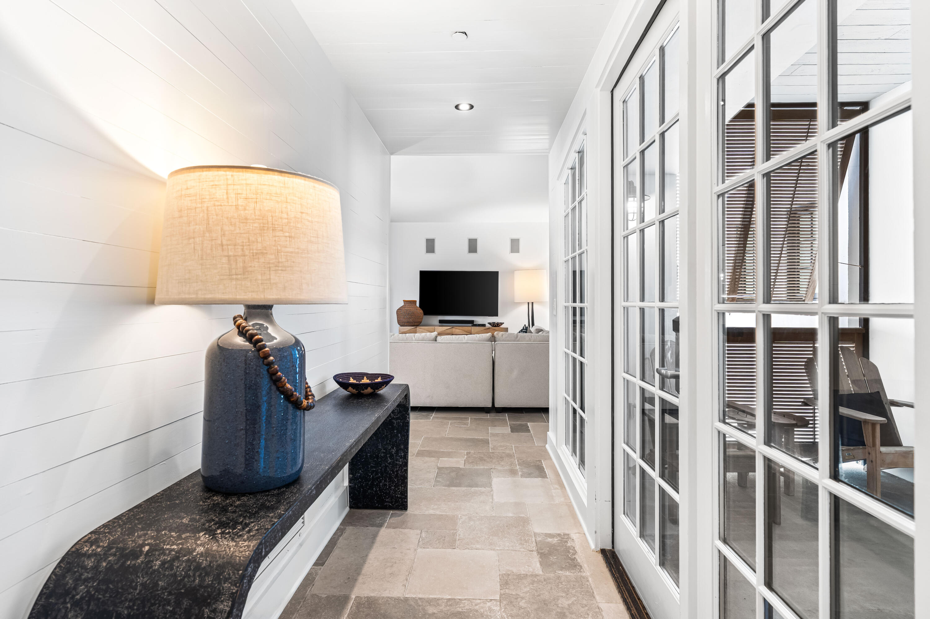 136 Georgetown Avenue, Unit 3B3 Inlet Beach, FL 32461 - Photo 16 of 68 a view of a hallway with a livingroom with furniture