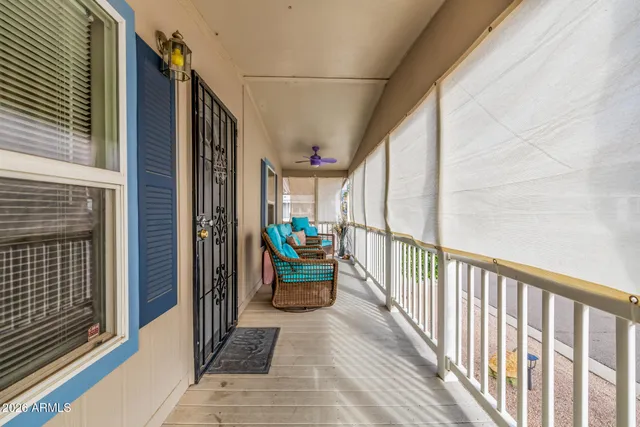 a view of balcony with couch