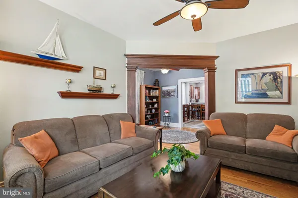 a living room with furniture and a couch