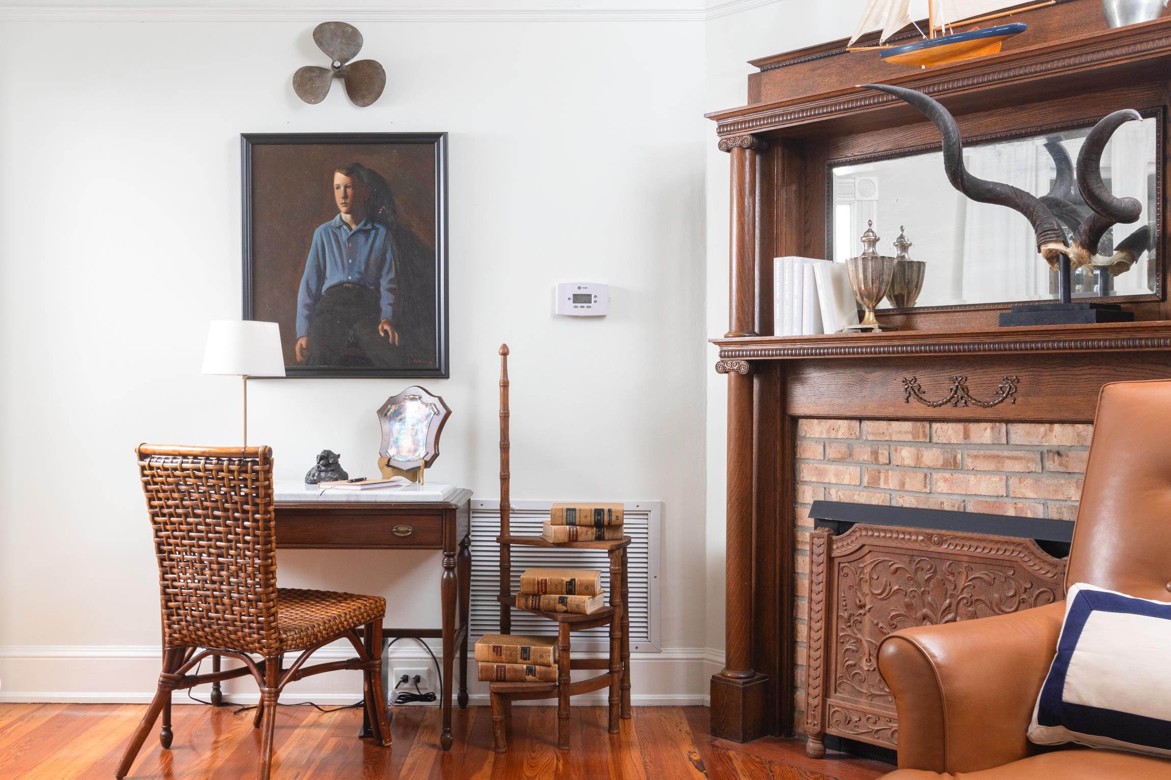 8 Sevilla Street St. Augustine, FL 32084 - Photo 23 of 73 Sitting room featuring wood finished floors and a fireplace