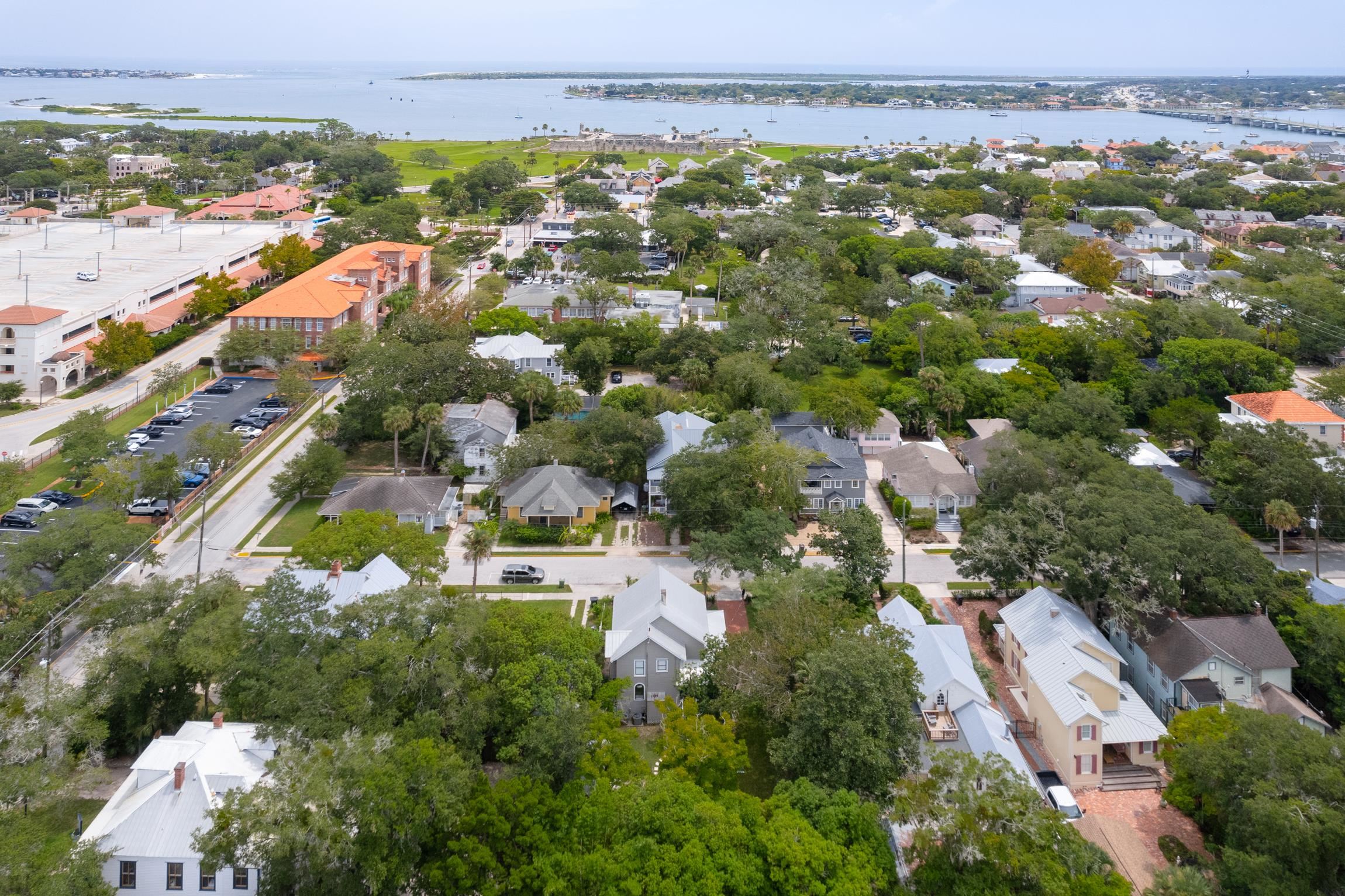 8 Sevilla Street St. Augustine, FL 32084 - Photo 67 of 73 Aerial view of property's location featuring a nearby body of water and nearby suburban area