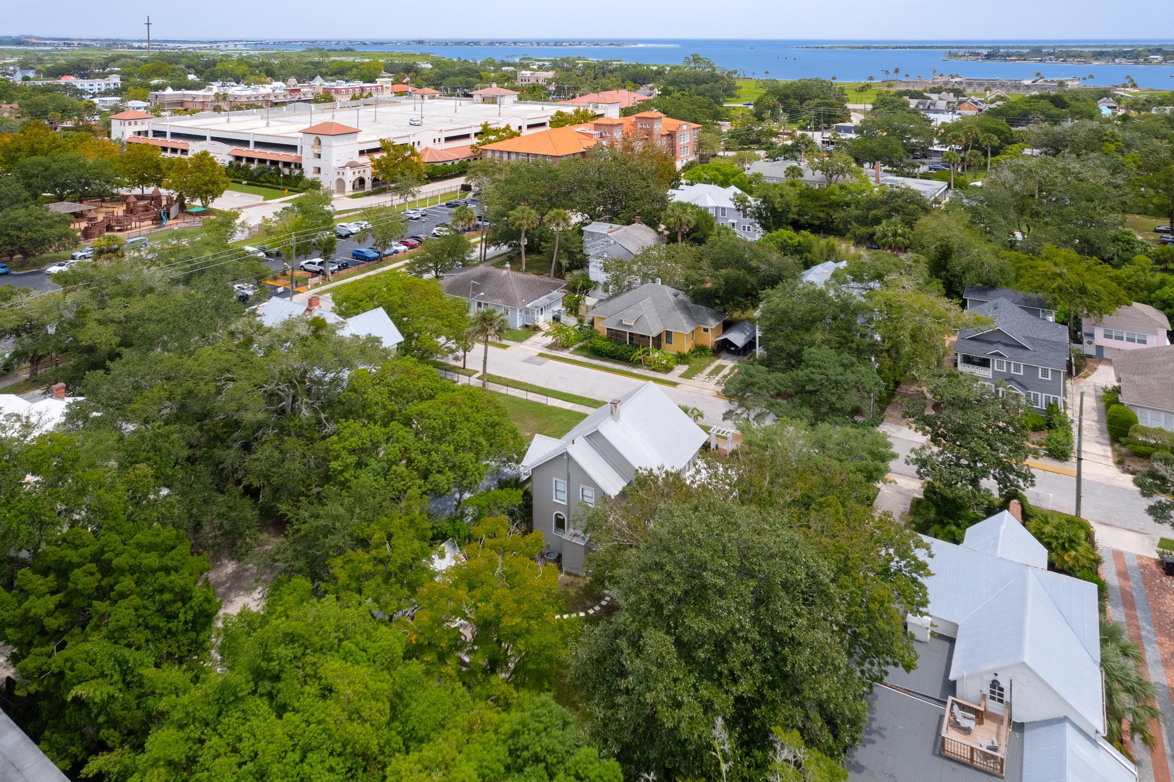 8 Sevilla Street St. Augustine, FL 32084 - Photo 70 of 73 an aerial view of residential houses with outdoor space and trees