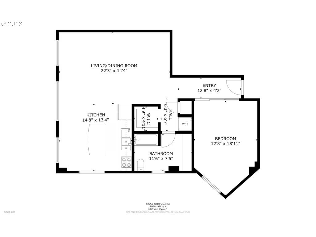 411 Northwest Flanders Street, Unit 401 Portland, OR 97209 - Photo 38 of 38 a picture of a floor plan