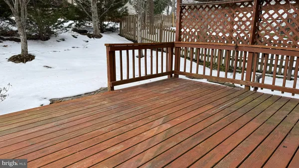 a view of backyard with wooden floor