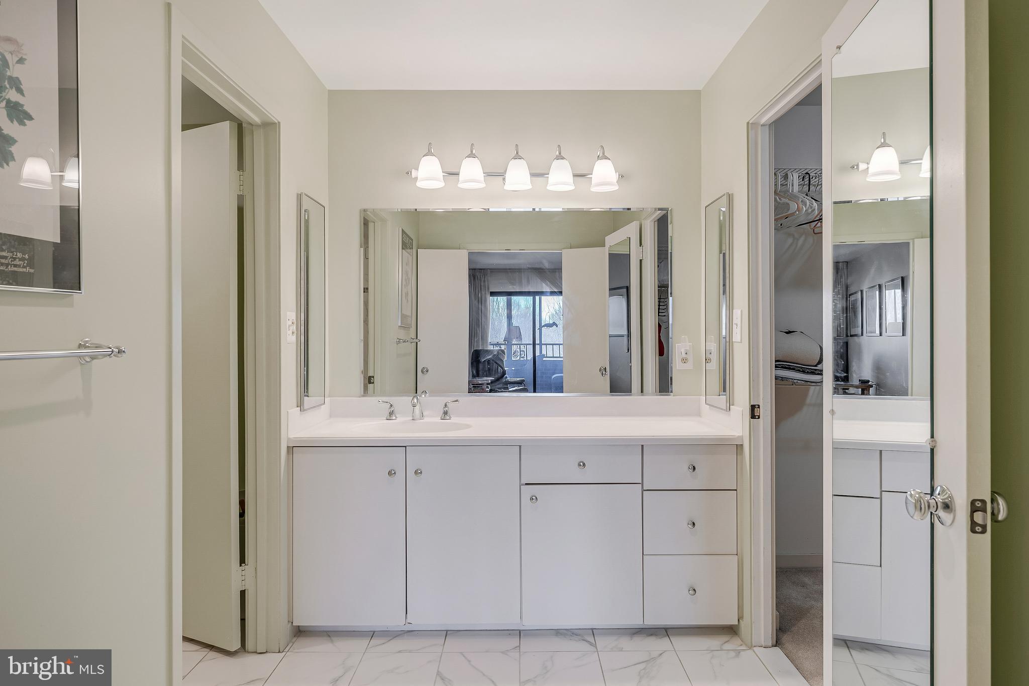 11500 Fairway Drive, Unit 507 Reston, VA 20190 - Photo 26 of 41 a bathroom with a double vanity sink and a mirror