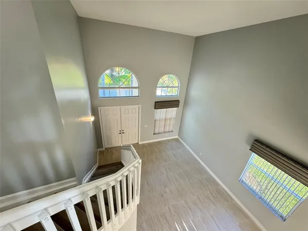 a view of an entryway with sitting area