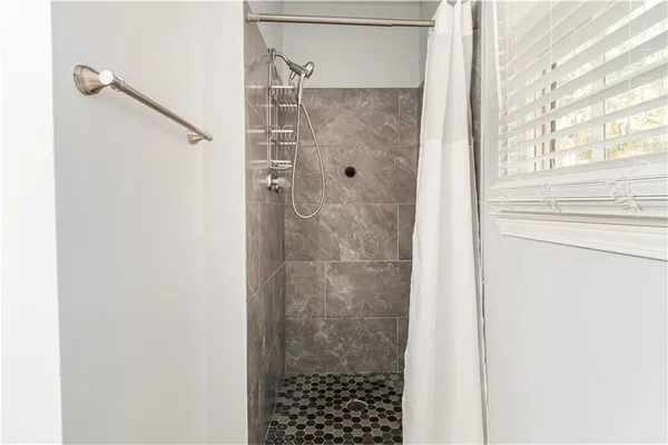 a bathroom with a shower