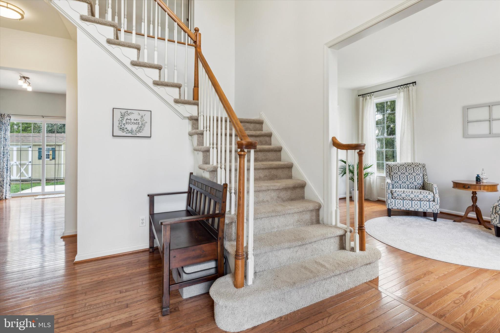 Warm hardwood flooring through lower level