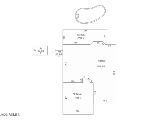a view of a fountain in front of house