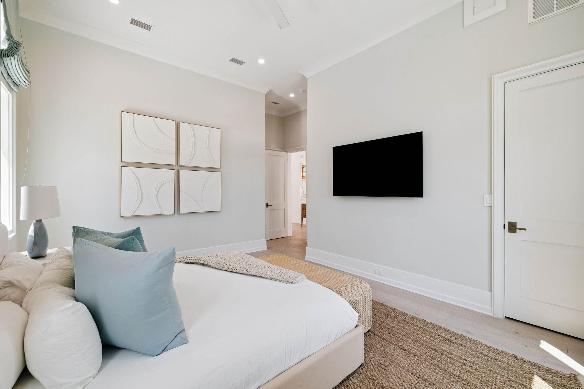 329 Winston Ln Inlet Beach Inlet Beach, FL 32461 - Photo 15 of 95 a bedroom with a bed tv and window