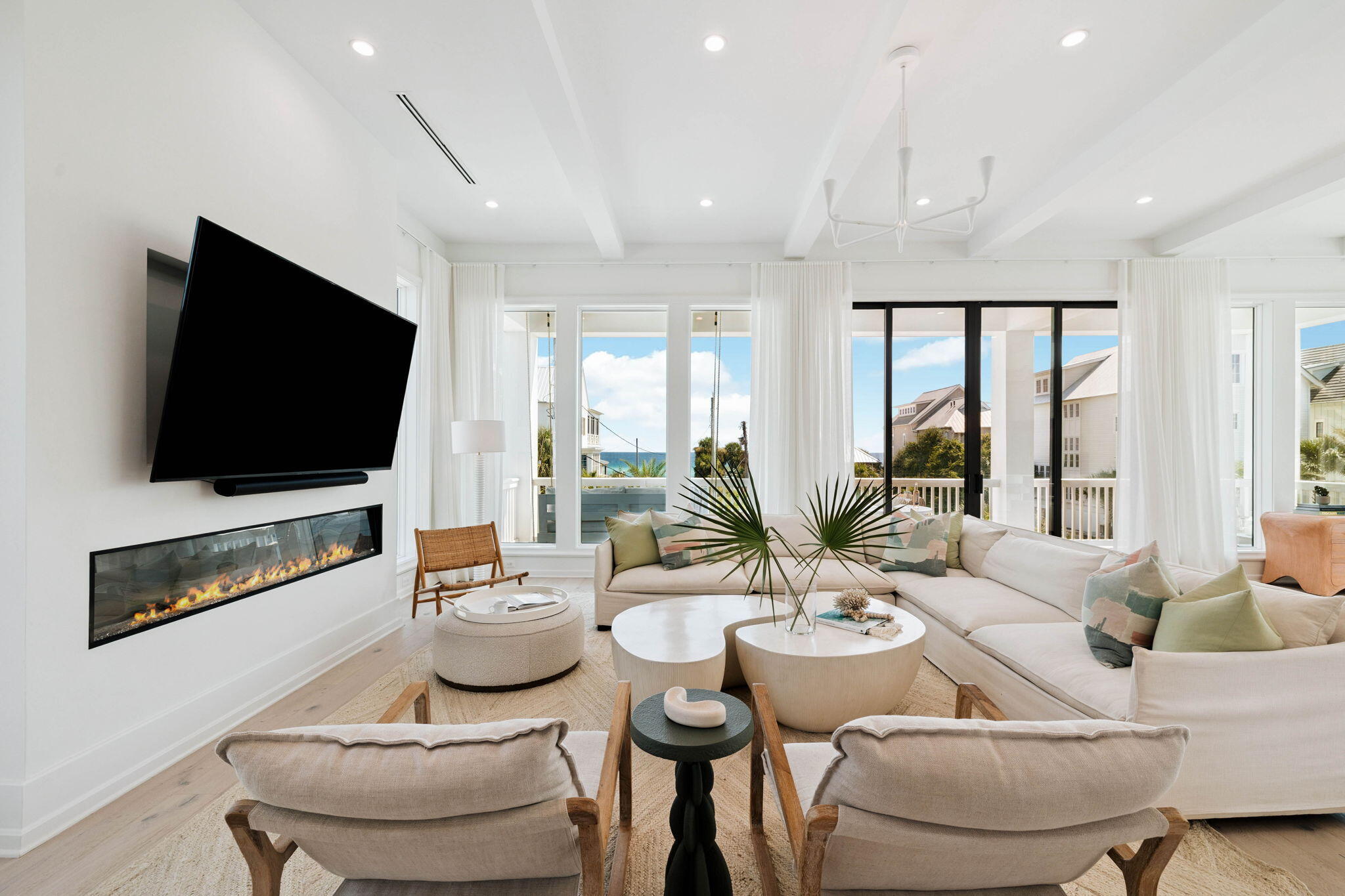 329 Winston Ln Inlet Beach Inlet Beach, FL 32461 - Photo 29 of 95 a living room with furniture and a flat screen tv