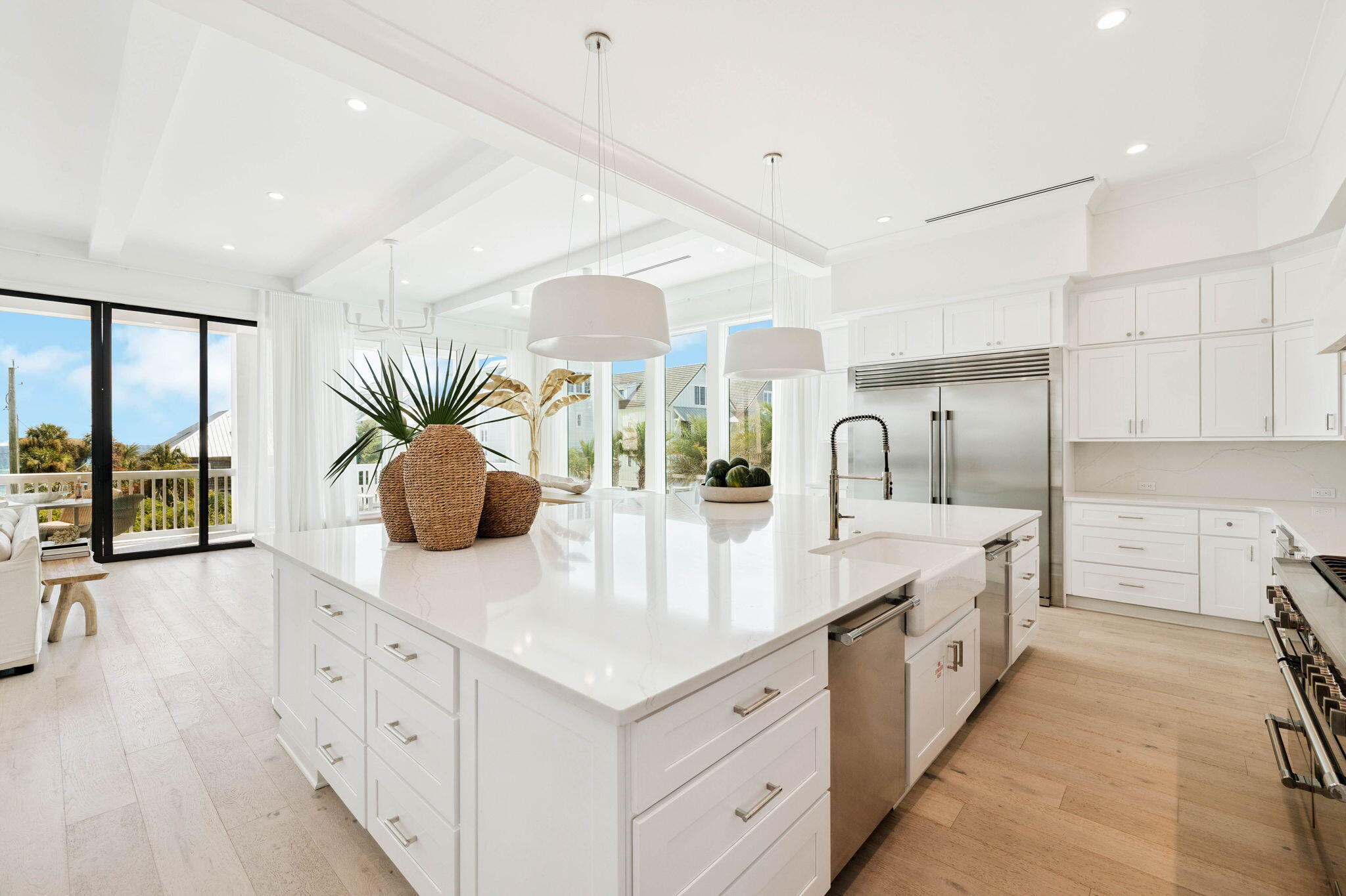 329 Winston Ln Inlet Beach Inlet Beach, FL 32461 - Photo 38 of 95 a large kitchen with kitchen island a large counter space a sink stainless steel appliances and cabinets