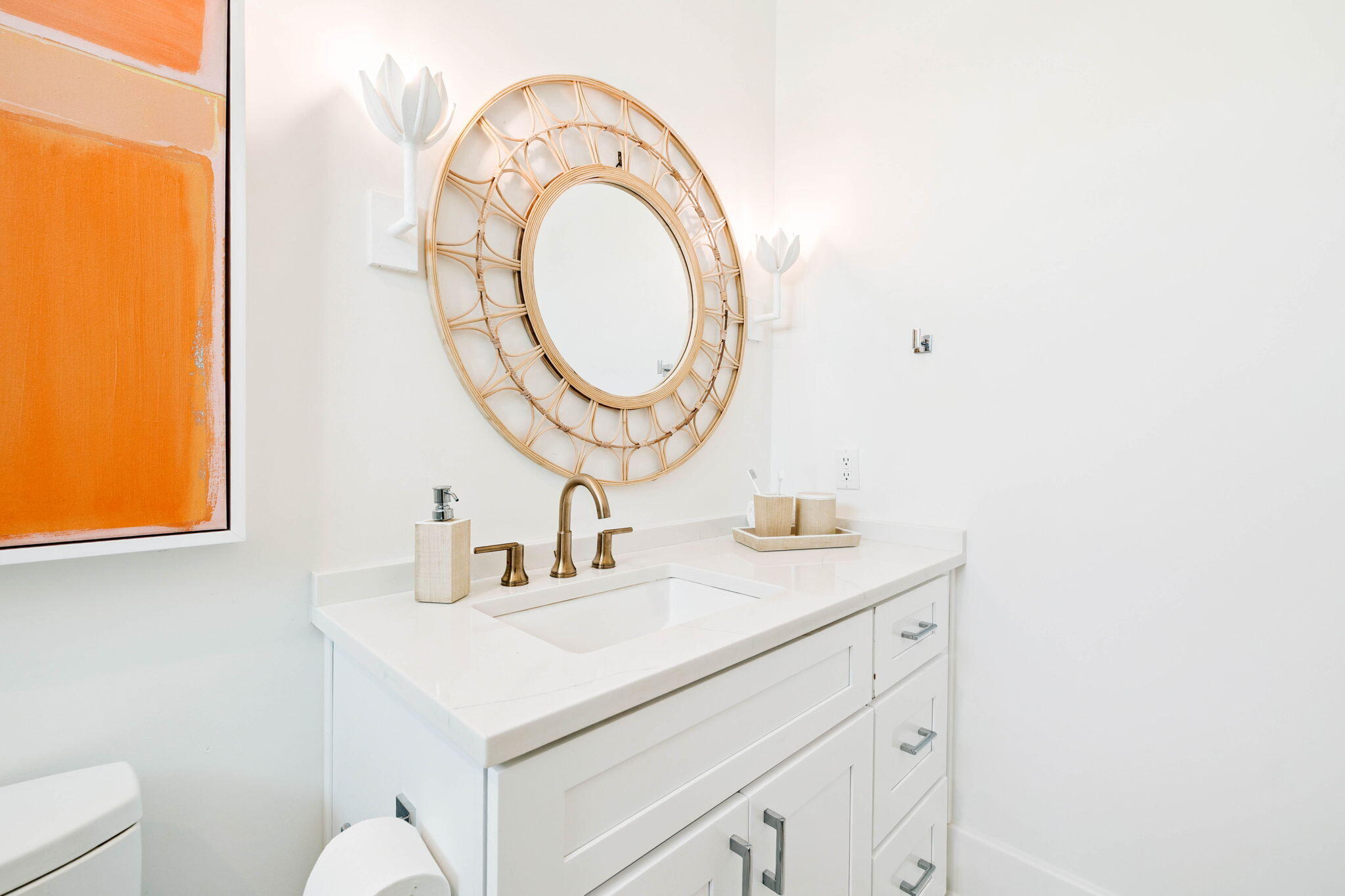 329 Winston Ln Inlet Beach Inlet Beach, FL 32461 - Photo 55 of 95 a bathroom with a sink and a mirror