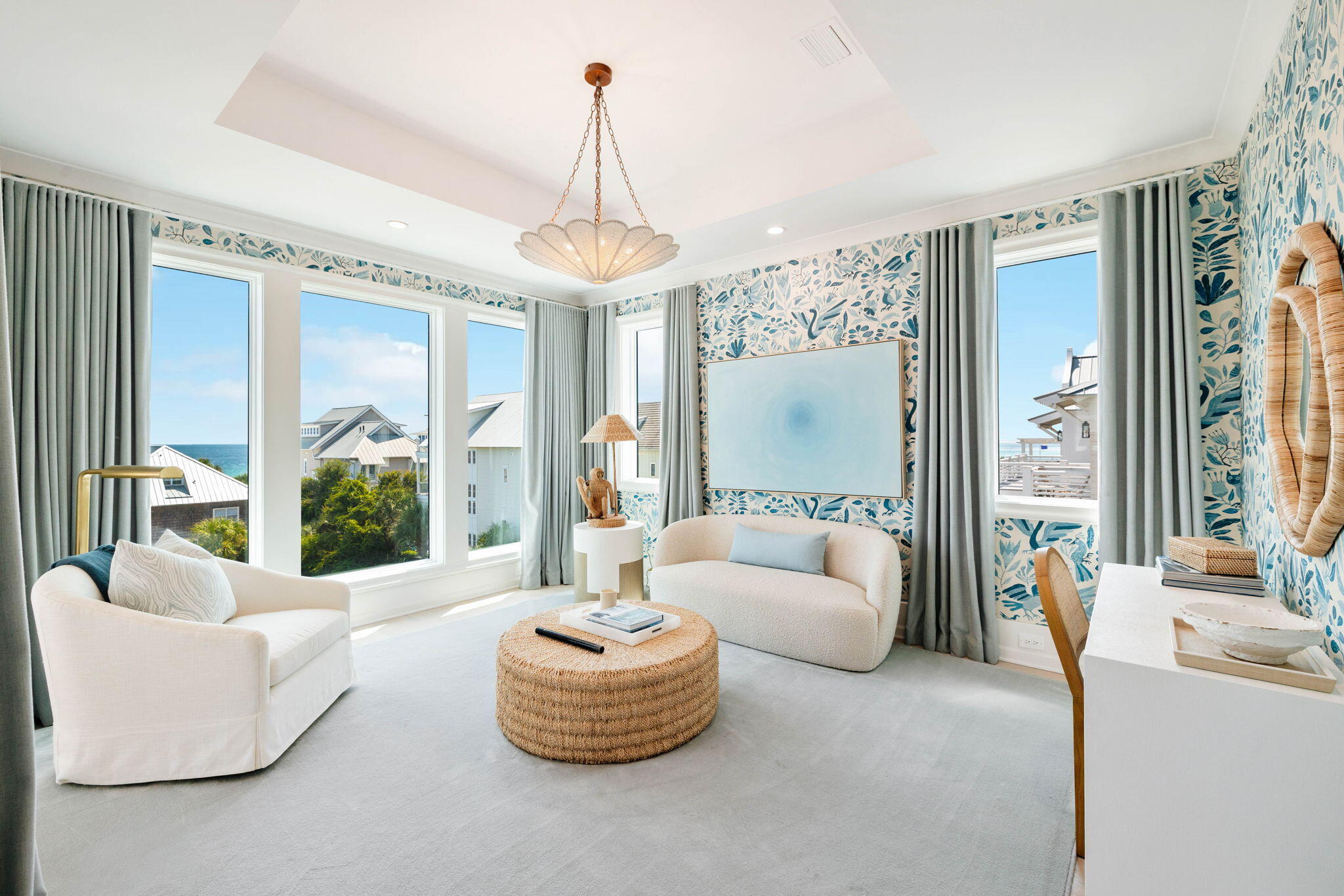 329 Winston Ln Inlet Beach Inlet Beach, FL 32461 - Photo 63 of 95 a living room with furniture and a chandelier