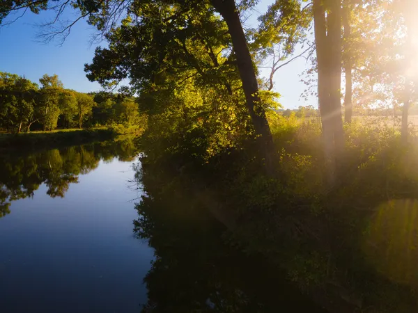 a view of lake from a yard
