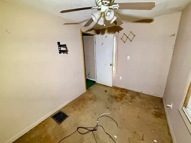 en house with a chandelier