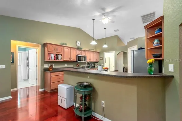 a living room with furniture