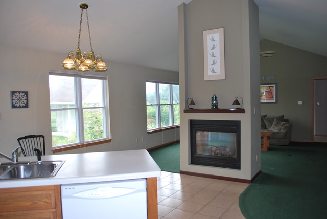 126 Windward Lane Rochelle, IL 61068 - Photo 8 of 25 a kitchen with a fireplace sink and window