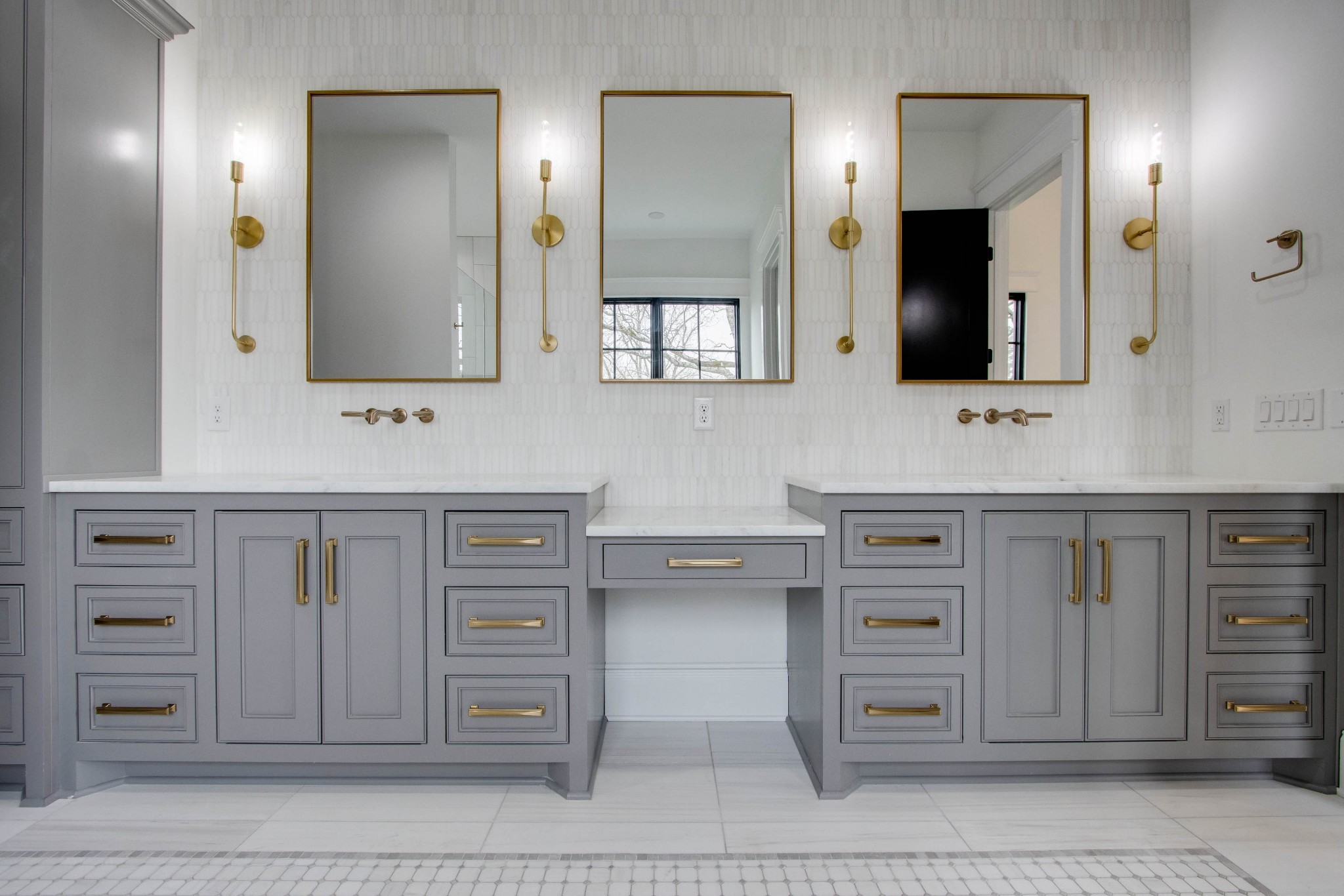 1300 Harding Place Nashville, TN 37215 - Photo 46 of 68 a bathroom with a double vanity sink and a mirror