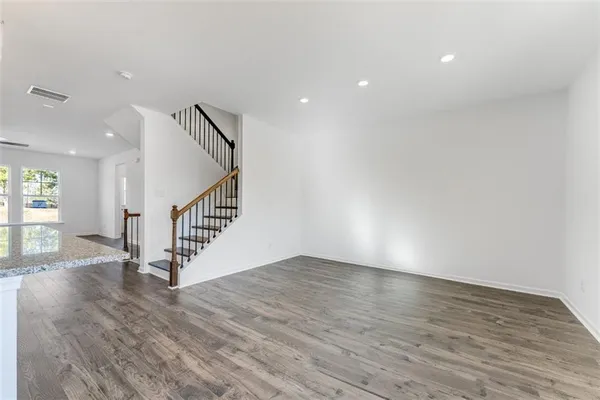 an empty room with an entryway