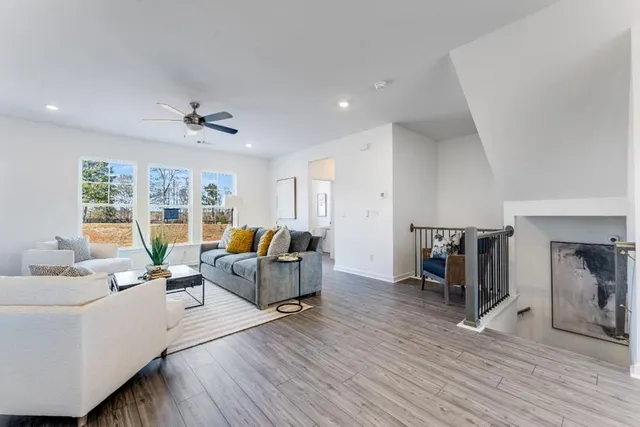 a living room with furniture