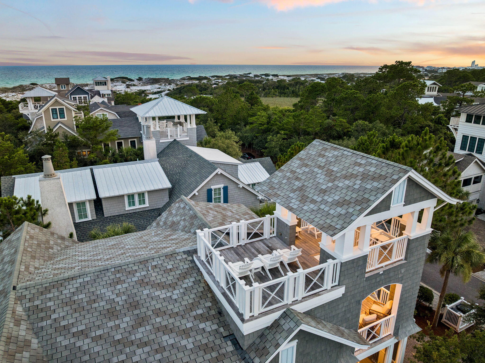 51 Shingle Lane Inlet Beach, FL 32461 - Photo 7 of 71 an aerial view of a house with a yard and mountain view in back