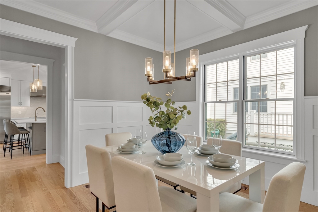 17 Hamilton Road Lexington, MA 02420 - Photo 6 of 42 a dining room with furniture and wooden floor