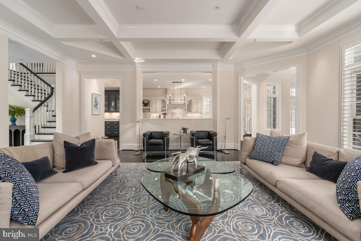 7803 Radnor Road Bethesda, MD 20817 - Photo 14 of 51 A family gathering space with coffered ceilings