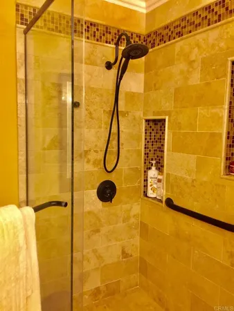 a bathroom with a shower