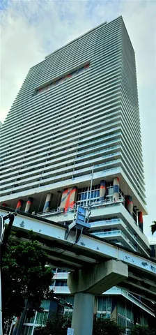 a view of a lake with a city