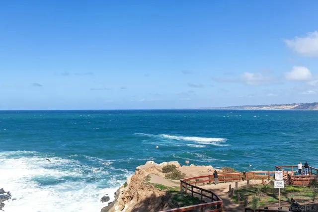 a view of an ocean from a building