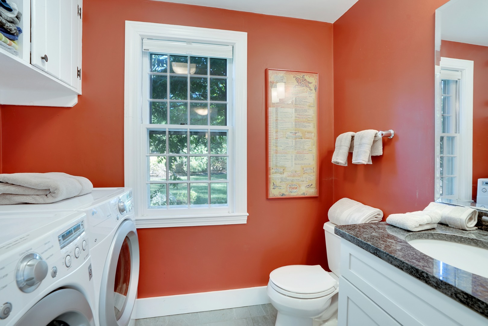 28 Pine Tree Lane Vineyard Haven, MA 02568 - Photo 31 of 61 a bathroom with a granite countertop sink and a mirror