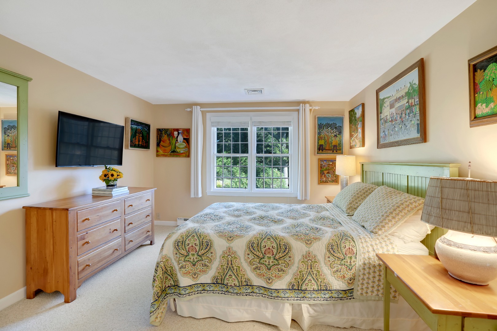 28 Pine Tree Lane Vineyard Haven, MA 02568 - Photo 39 of 61 a bed sitting in a bedroom and table flat screen tv