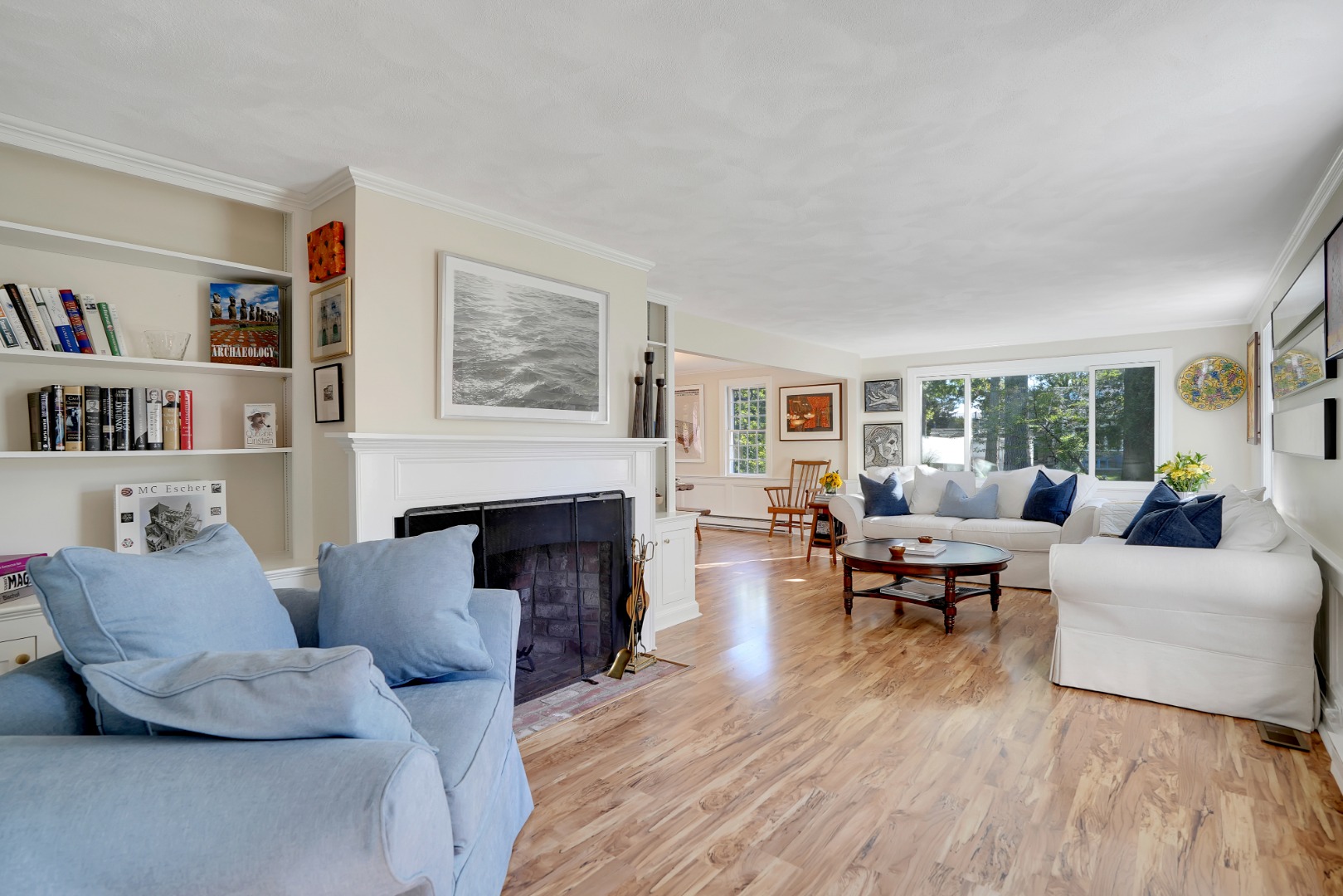28 Pine Tree Lane Vineyard Haven, MA 02568 - Photo 6 of 61 a living room with furniture and a fireplace