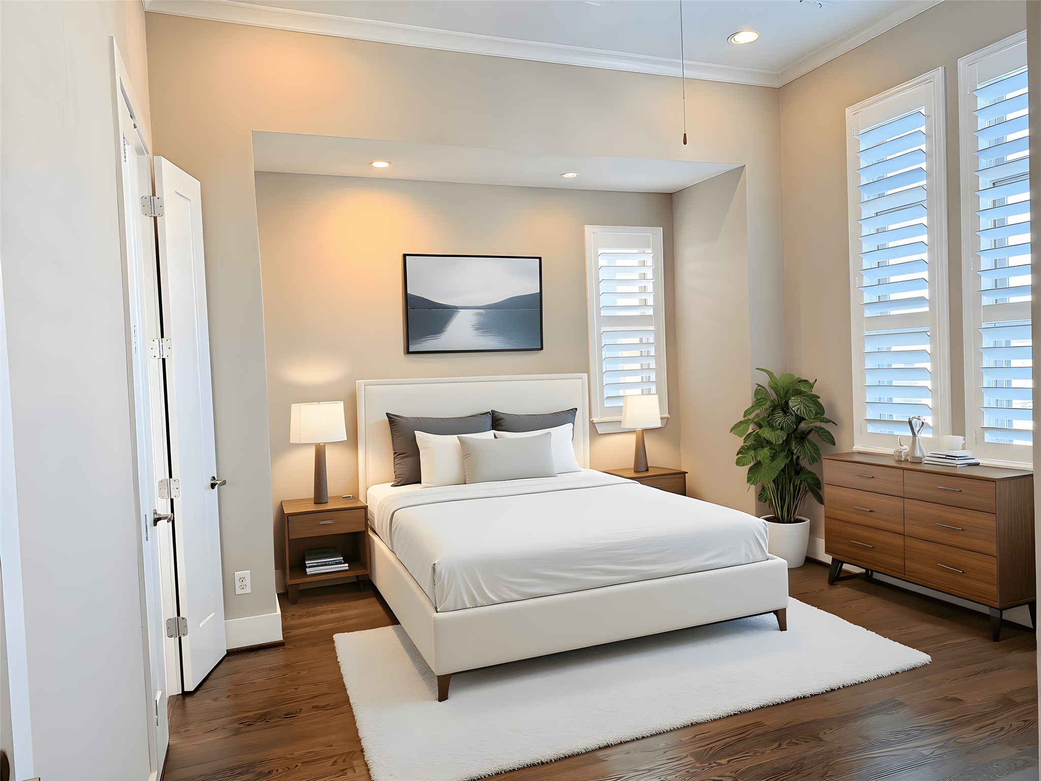 2115 Detering Street Houston, TX 77007 - Photo 15 of 30 a bedroom with a bed and a large window