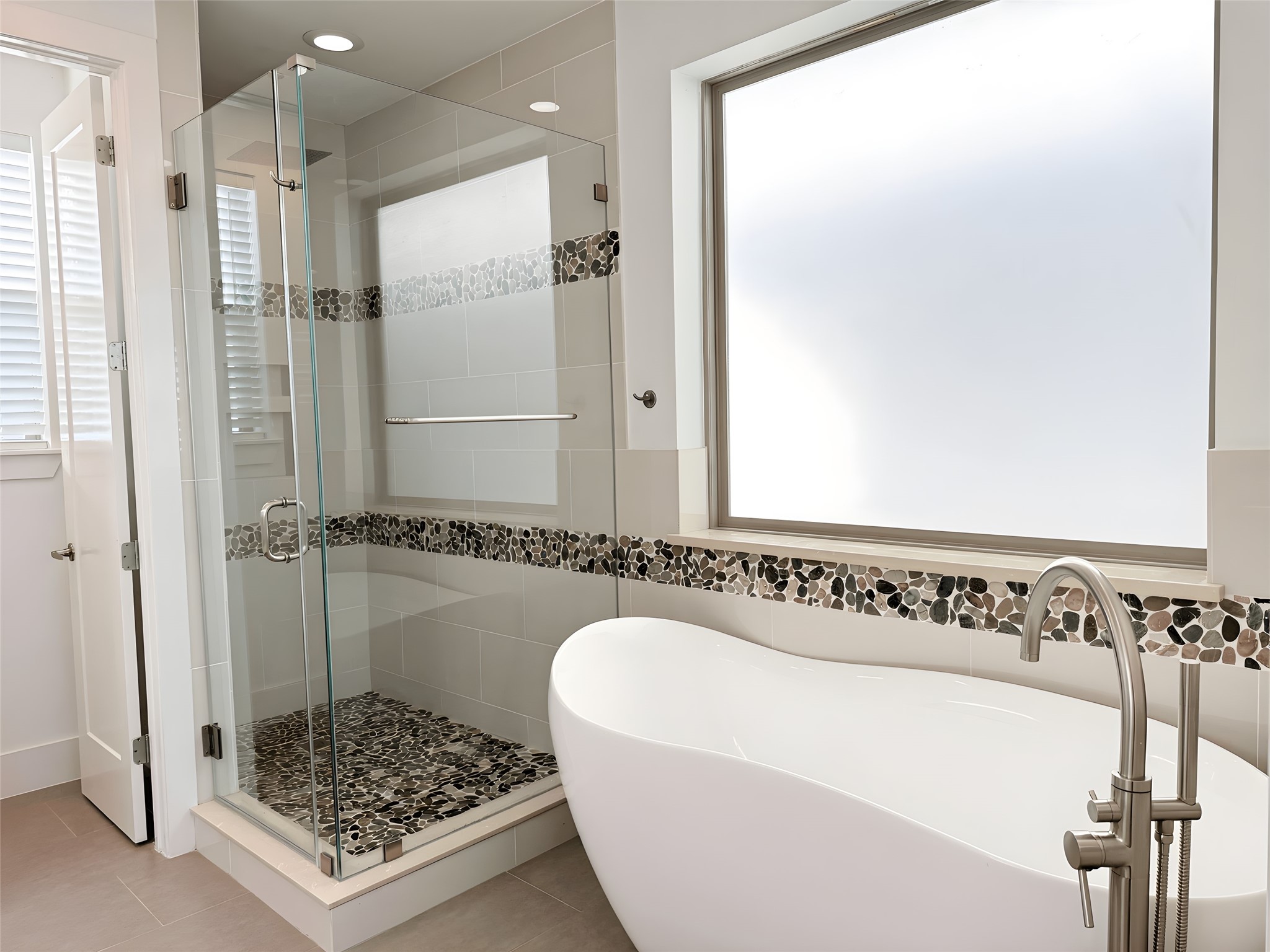 2115 Detering Street Houston, TX 77007 - Photo 16 of 30 a bathroom with a shower and a sink