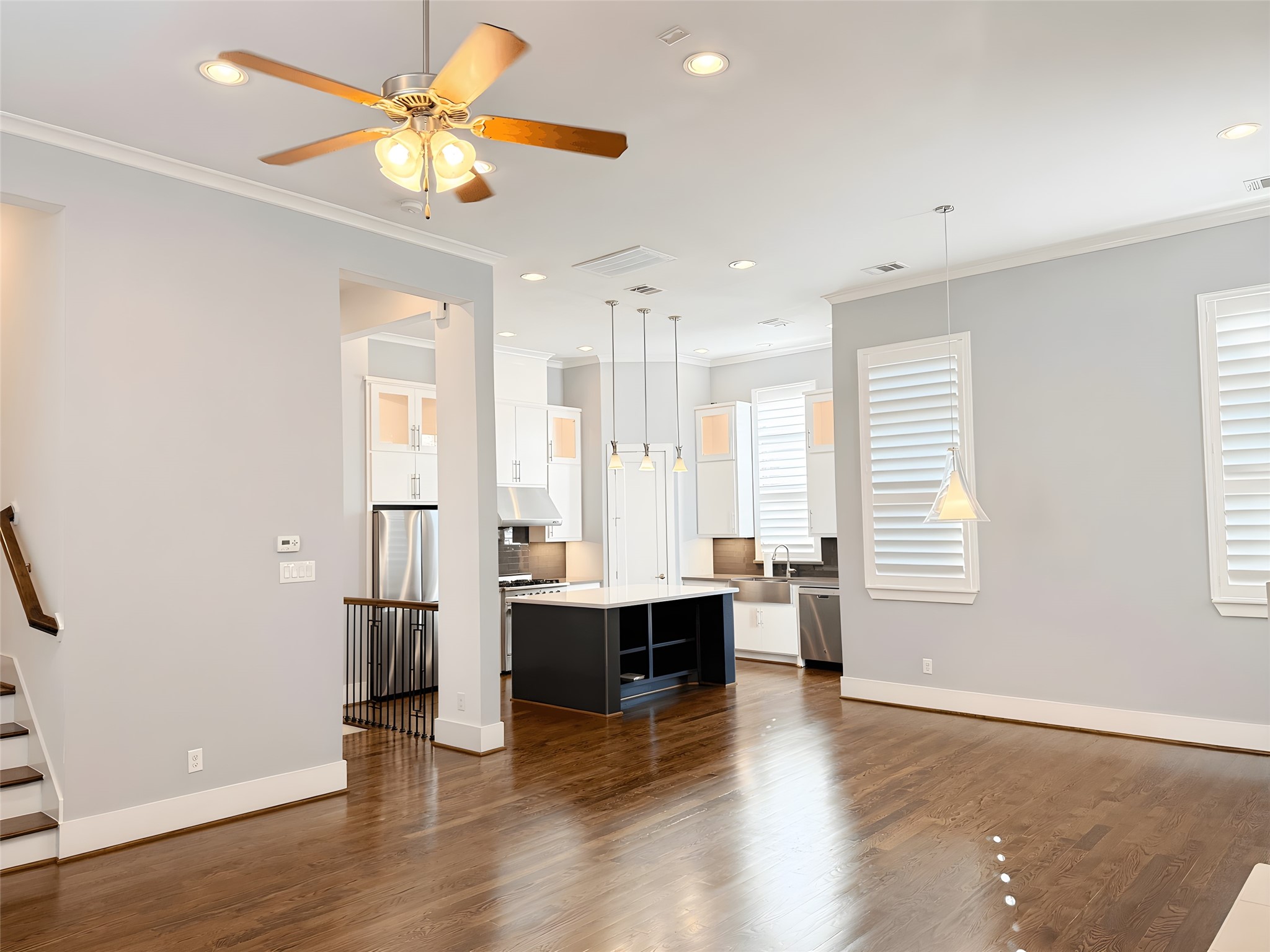 2115 Detering Street Houston, TX 77007 - Photo 30 of 30 a view of workspace with wooden floor and windows