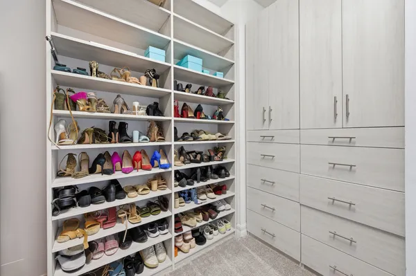 a view of room with empty racks