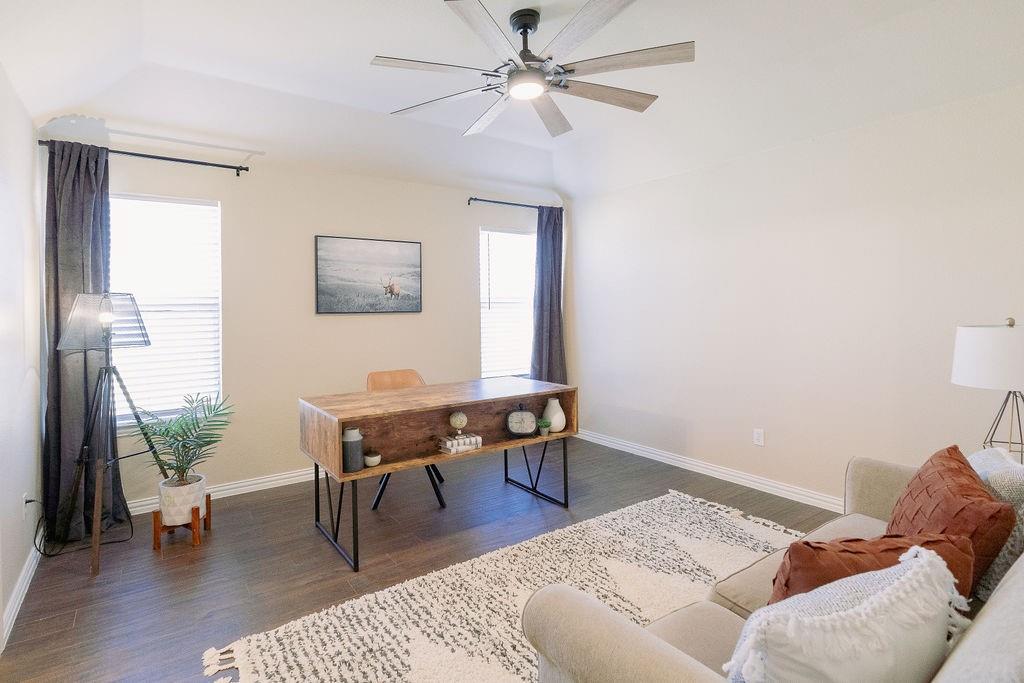 1377 Block Road Gunter, TX 75058 - Photo 28 of 37 a reading room with furniture wooden floor and a window