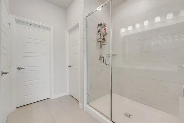 a bathroom with a shower