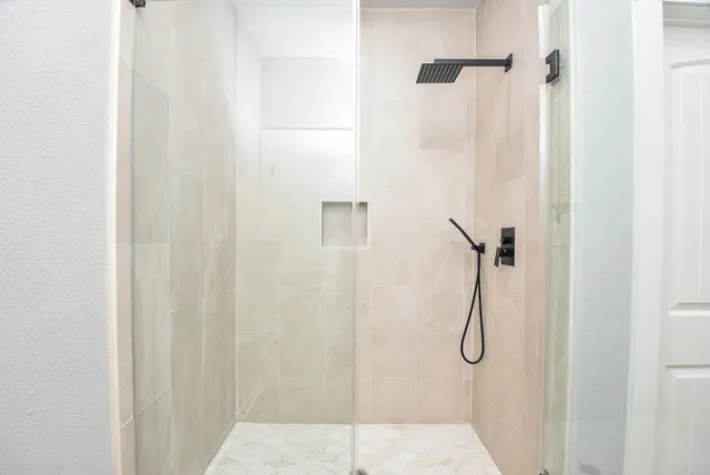 a bathroom with a shower