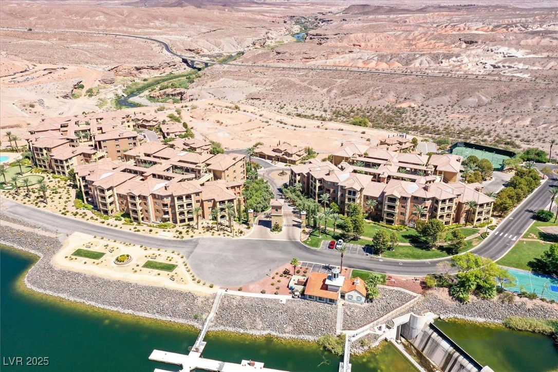 31 Via Mantova, Unit 2 Henderson, NV 89011 - Photo 27 of 30 Aerial view of property and surrounding area with a large body of water