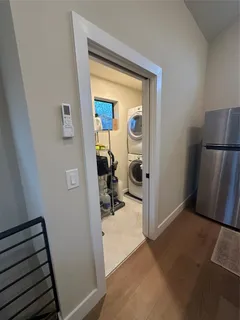 a large room with wooden floor