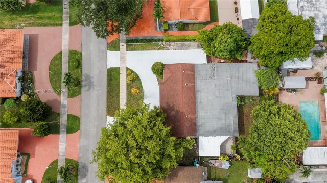 an aerial view of garden