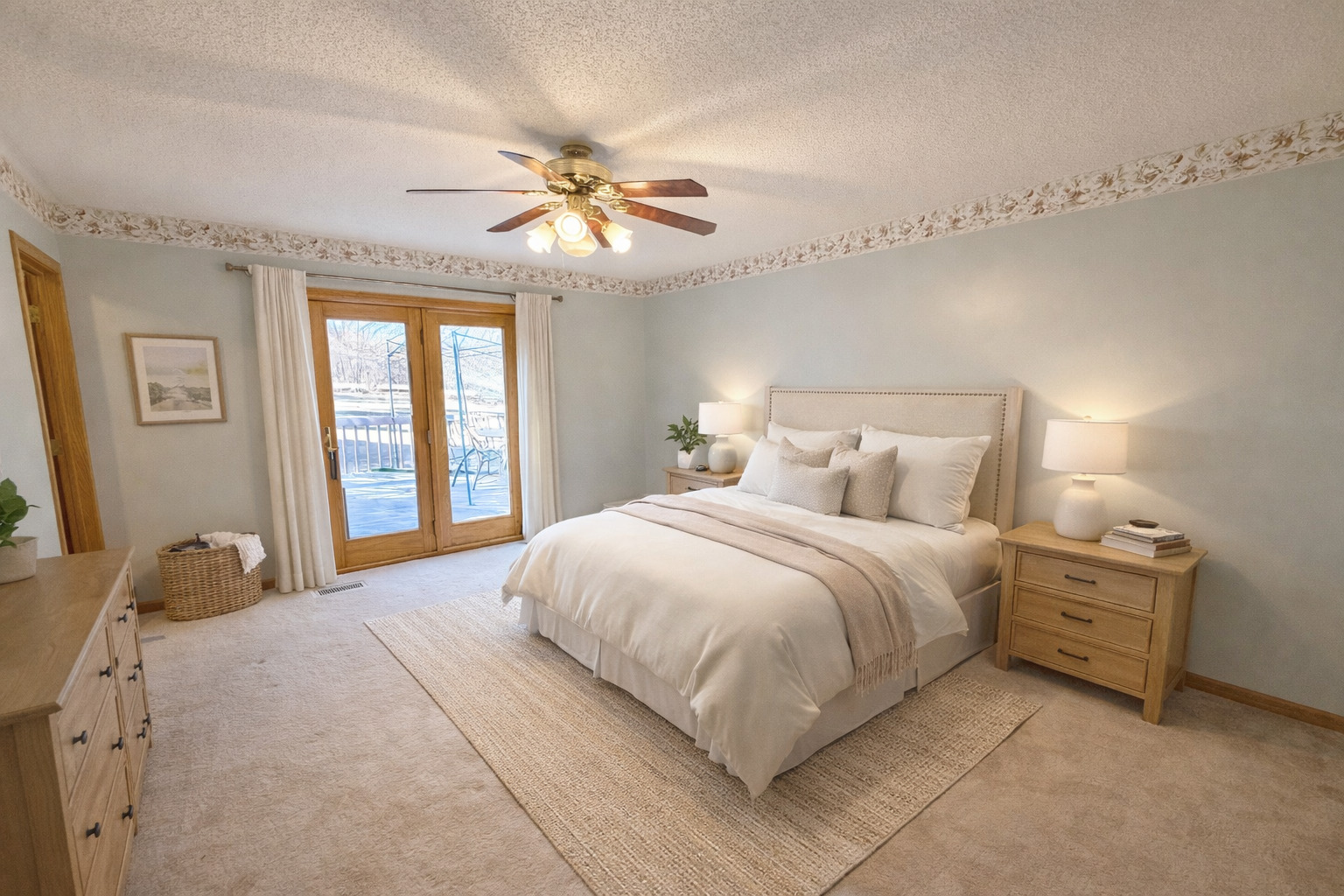 8408 49th Street Coal Valley, IL 61240 - Photo 6 of 43 a bedroom with a bed and a chandelier