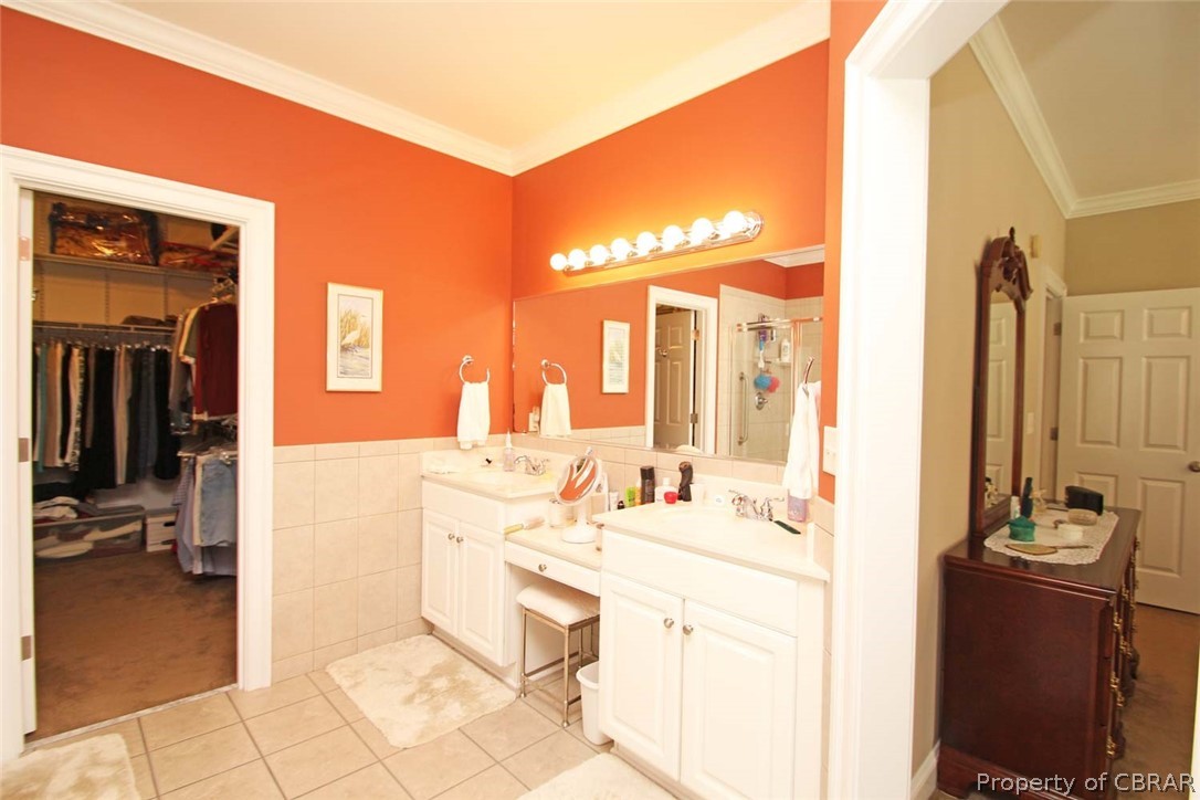 258 Old Point Road White Stone, VA 22578 - Photo 36 of 50 Attached Master Bathroom with large double sink vanity & walk-in closet