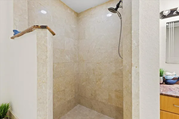 a bathroom with a shower